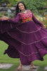 Gorgeous Purple Gamthi Work Rayon Navratri Wear Gown