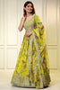 Fabulous Yellow Sequins Organza Lehenga Choli With Dupatta