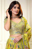 Fabulous Yellow Sequins Organza Lehenga Choli With Dupatta