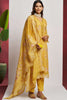 Adorable Yellow Embroidered Organza Haldi Wear Pant Suit