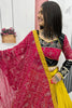 Captivating Yellow Thread Embroidered Cotton Navratri Lehenga Choli