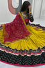 Captivating Yellow Thread Embroidered Cotton Navratri Lehenga Choli