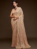 Awsome Ivory Sequined Georgette Party Wear Saree