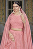 Pink Sequins Georgette Reception Lehenga Choli With Dupatta