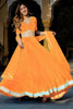 Orange Georgette Laheriya Print Wedding Lehenga Choli