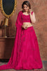 Alluring Pink Sequins Embroidered Georgette Silk Wedding Semi Stitched Lehenga Choli