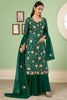 Green Thread Embroidery Georgette Suit With Sharara