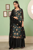 Black Thread Embroidery Georgette Suit With Sharara