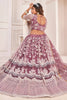Lavender Thread Embroidered Butterfly Net Lehenga With Designer Choli