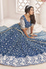 Navy Blue Fancy Butterfly Net Designer Embroidered Lehenga With Choli