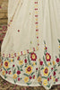 White Thread Embroidered Georgette Bridesmaid Lehenga With Choli