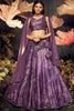 Purple Sibburi Print Velvet Designer Lehenga Choli With Dupatta