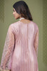 Light Pink Sequins Work Net Festive Wear Pant Suit