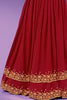 Red Sequins Work Georgette Wedding Wear Lehenga Choli