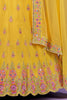 Yellow Thread Work Georgette Haldi Wear Lehenga Choli