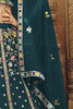 Teal Green Thread Embroidered Georgette Bridesmaid Lehenga Choli