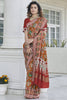 Orange Weaving Patola Silk Saree With Blouse