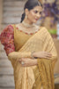 Yellow Shaded Sequins Work Chinon Saree With Stylish Blouse