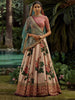 Rose Florals Printed Designer Lehengas with Heavily Embroidered Blouse