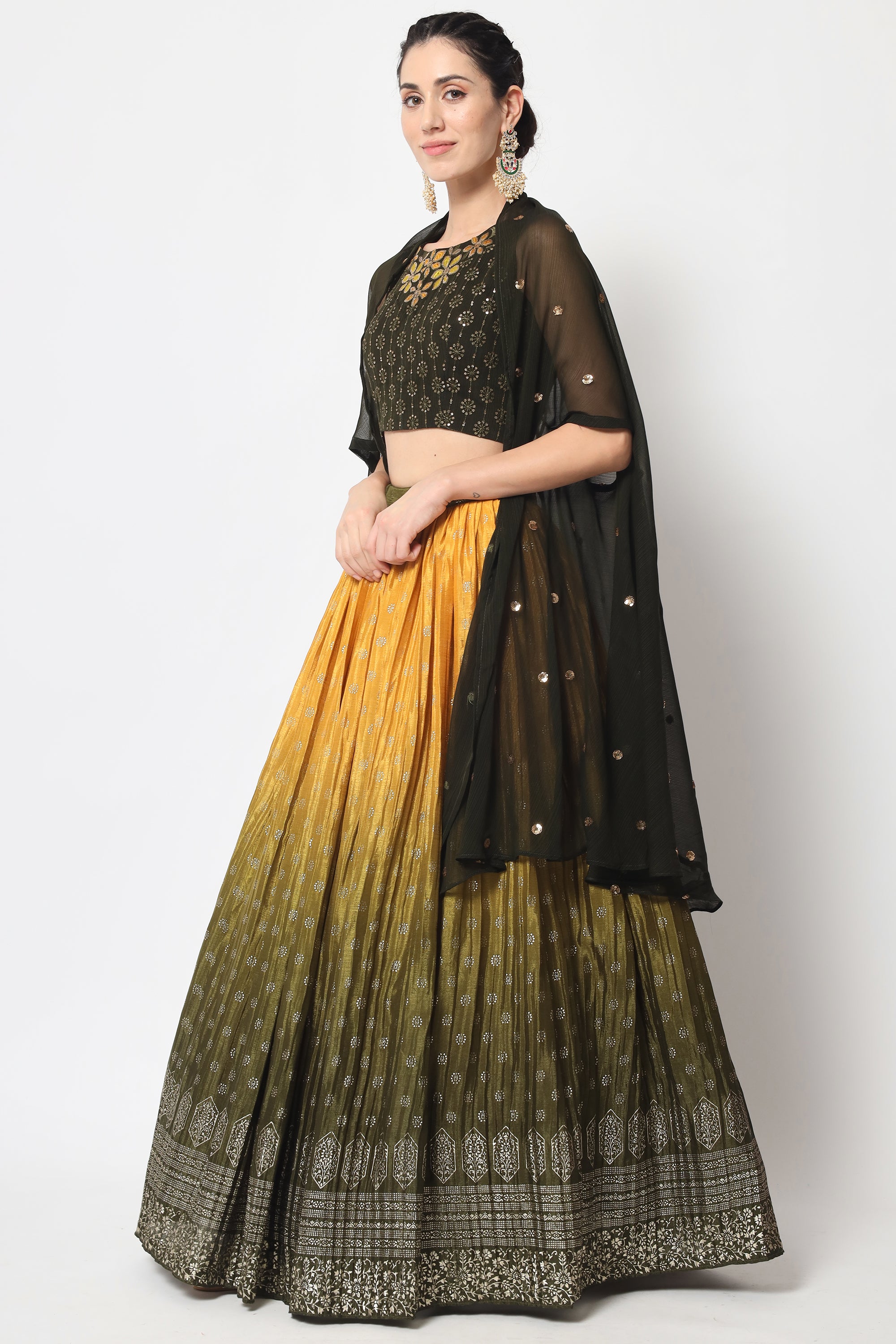 Party Wear Semi Stitched Designer Shrug Style Lehenga Choli at Rs 1450 in  Surat