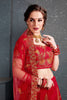 Flaunt Red Bridal Wear Embroidered Slub Silk Lehenga Choli