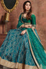 Charming Teal Green Sequins Embroidered Art Silk Wedding Lehenga Choli