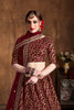 Breathtaking Maroon Sequins Raw Silk Bridal Lehenga Choli