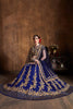 Hypnotic Navy Blue Dori Embroidery Raw Silk Wedding Lehenga Choli