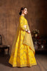 Glowing Yellow Thread Embroidery Mulberry Silk Wedding Lehenga Choli