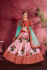 Phenomenal Rose Pink Floral Printed Banglory Silk Wedding Lehenga Choli