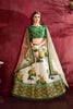 Eye-Catching Green Floral Printed Banglory Silk Wedding Lehenga Choli