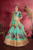 Desiring Green Floral Printed Banglory Silk Wedding Lehenga Choli With Dupatta