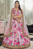 Light Pink Printed Art Silk Engagement Lehenga Choli With Dupatta