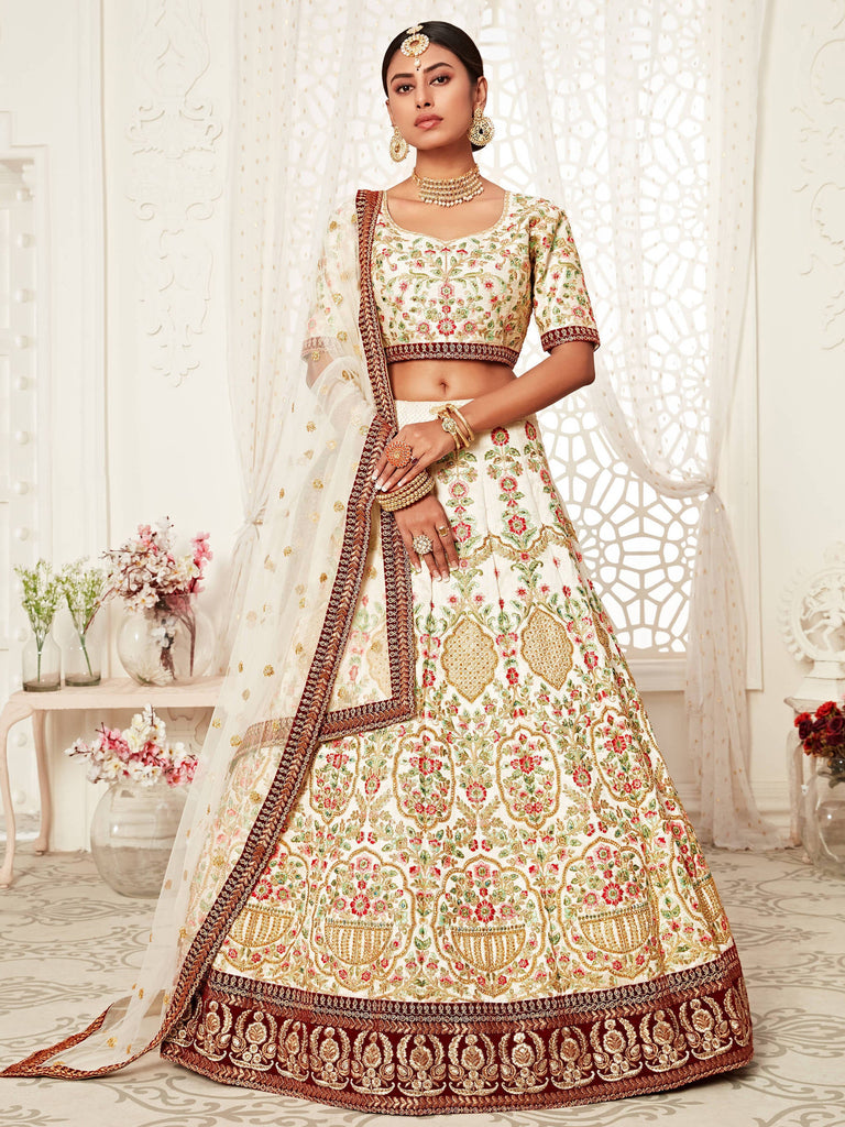 Buy Multi Colour Fancy Fabric Embroidered Designer Bridal Lehenga Choli | Bridal  Lehenga Choli