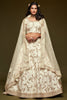 Beautiful White Thread Embroidered Silk Wedding Wear Semi Stitched Lehenga Choli