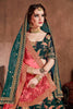 Ethnic Dark Green Colored Bridal Wear Designer Embroidered Lehenga choli