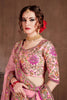 Arresting Pastel Pink Colored Bridal Wear Designer Embroidered Lehenga choli
