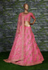 Hypnotic Pink Colored Wedding Wear Embroidered Satin Lehenga Choli