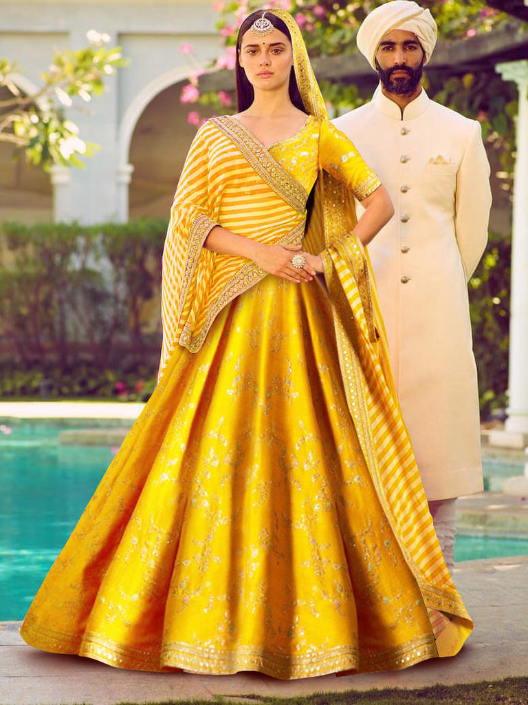 Buy For Haldi This Georgette Lehenga Choli in Yellow Color Online -  LEHV2515 | Appelle Fashion