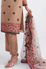 Light Brown Thread Embroidered Georgette Paint Suit