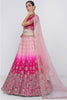Shaded Pink Sequins Embroidered Net Wedding Wear Lehenga Choli